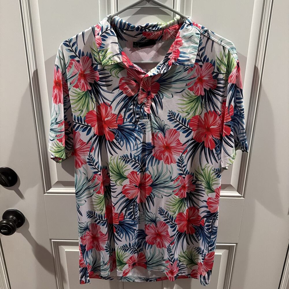 Men’s Sz S Greenside Golf Short Sleeve Polo Short Floral